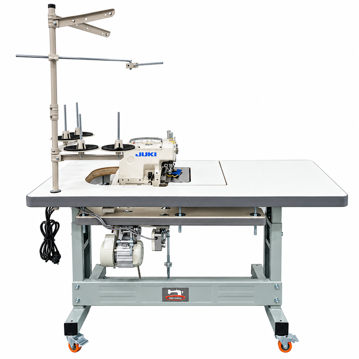 JUKI® MO-6714DA-BE6-40H 4-Thread Industrial Overlock Sewing Machine – Complete with Table & Stand