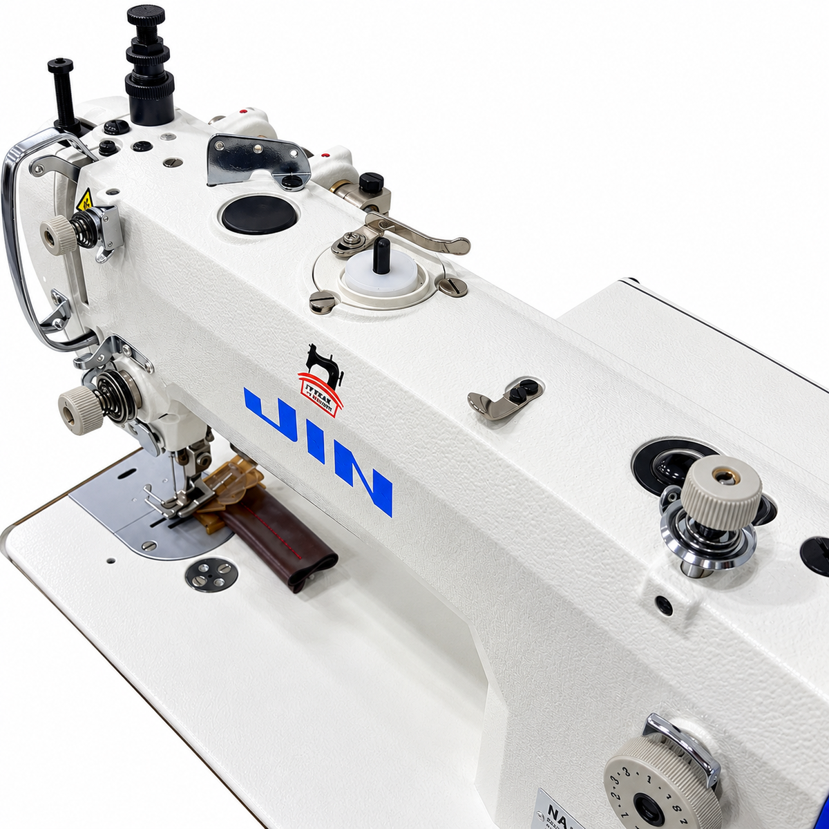 JIN® NA-11UT Industrial Lockstitch Sewing Machine for Leather, Canvas & Upholstery – Complete with Table & Stand