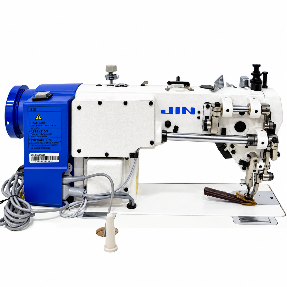 JIN® NA-11UT Industrial Lockstitch Sewing Machine for Leather, Canvas & Upholstery – Complete with Table & Stand