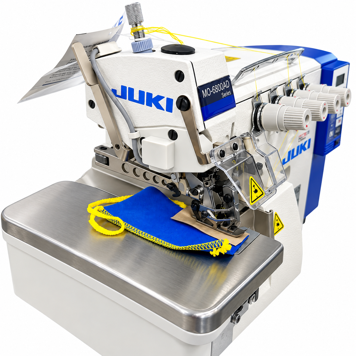 JUKI® MO-6814AD-BE640-HDD10S High-Speed 2-Needle Industrial Overlock Sewing Machine – Complete with Table & Stand