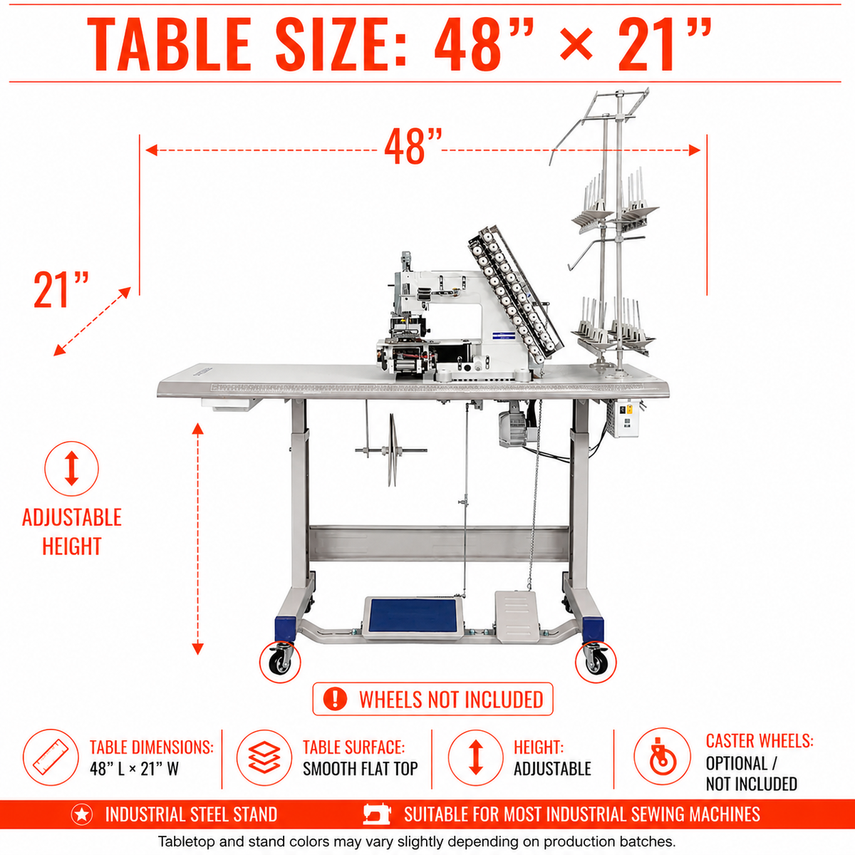 Speedway SW008-12064P/VWL 12-Needle Industrial Sewing Machine – Complete with Table & Stand
