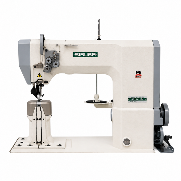 SIRUBA® R728K-224 High-Speed Double Needle Post-Bed Industrial Lockstitch Sewing Machine – Complete with Table & Stand