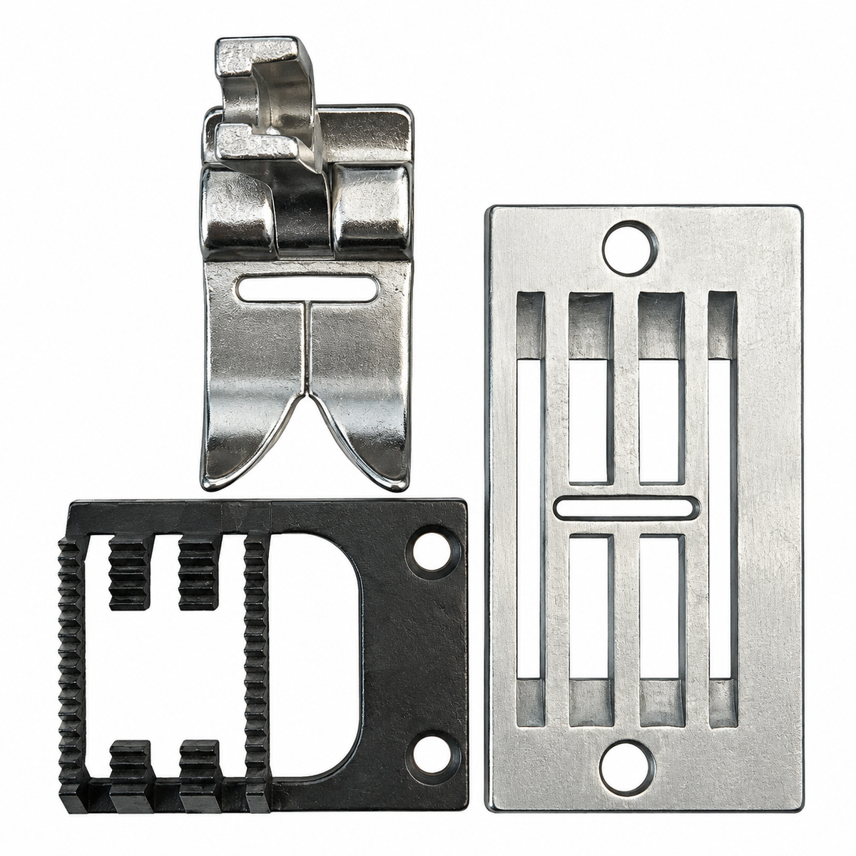 1 Set 8mm Throat Plate, Feed Dog & Presser Foot for 20U Zigzag Sewing Machines