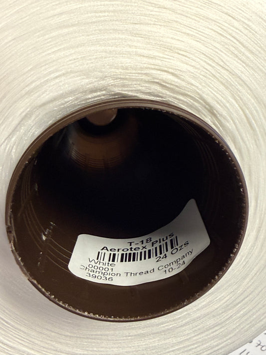 THREAD T-18  WHITE AEROTEX PLUS (Hilaza) Overlock 24 Oz