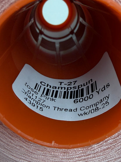 THREAD T-27  ROSE PINK-1127 POLYESTER CHAMPSPUN 6000 Yds