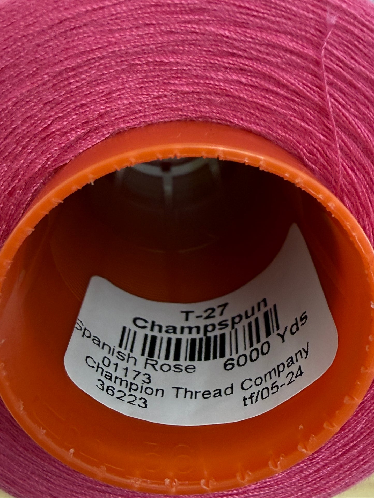 THREAD T-27 SPANISH ROSE-1173 POLYESTER CHAMPSPUN 6000 Yds