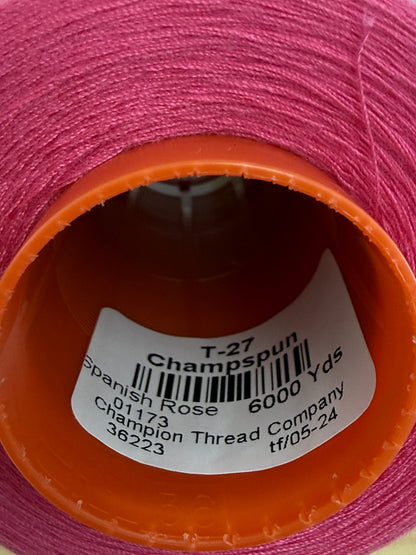 THREAD T-27 SPANISH ROSE-1173 POLYESTER CHAMPSPUN 6000 Yds