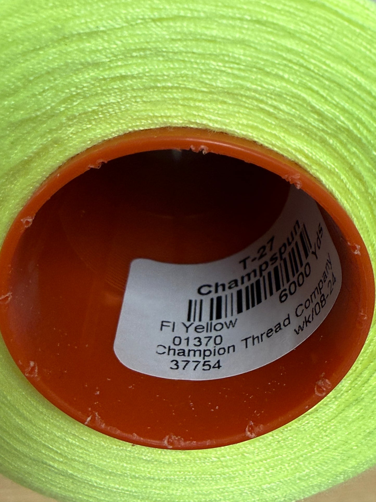 THREAD T-27 FL YELLOW-1370 POLYESTER CHAMPSPUN 6000 Yds