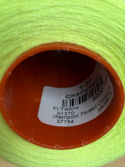 THREAD T-27 FL YELLOW-1370 POLYESTER CHAMPSPUN 6000 Yds