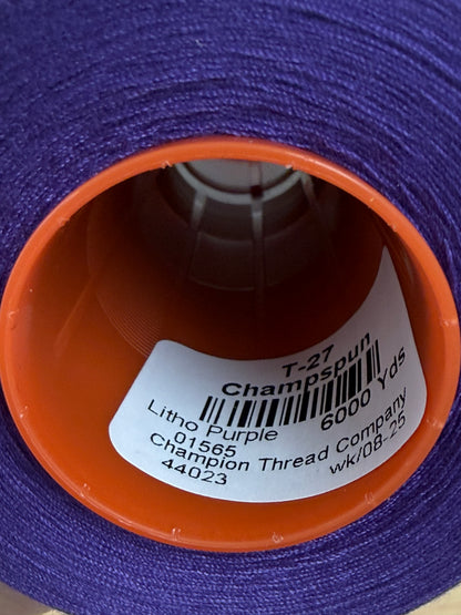 THREAD T-27 LITHO PURPLE-1565 POLYESTER CHAMPSPUN 6000 Yds