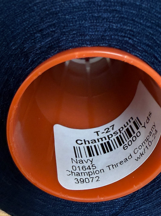THREAD T-27 NAVY-1645 POLYESTER CHAMPSPUN 6000 Yds