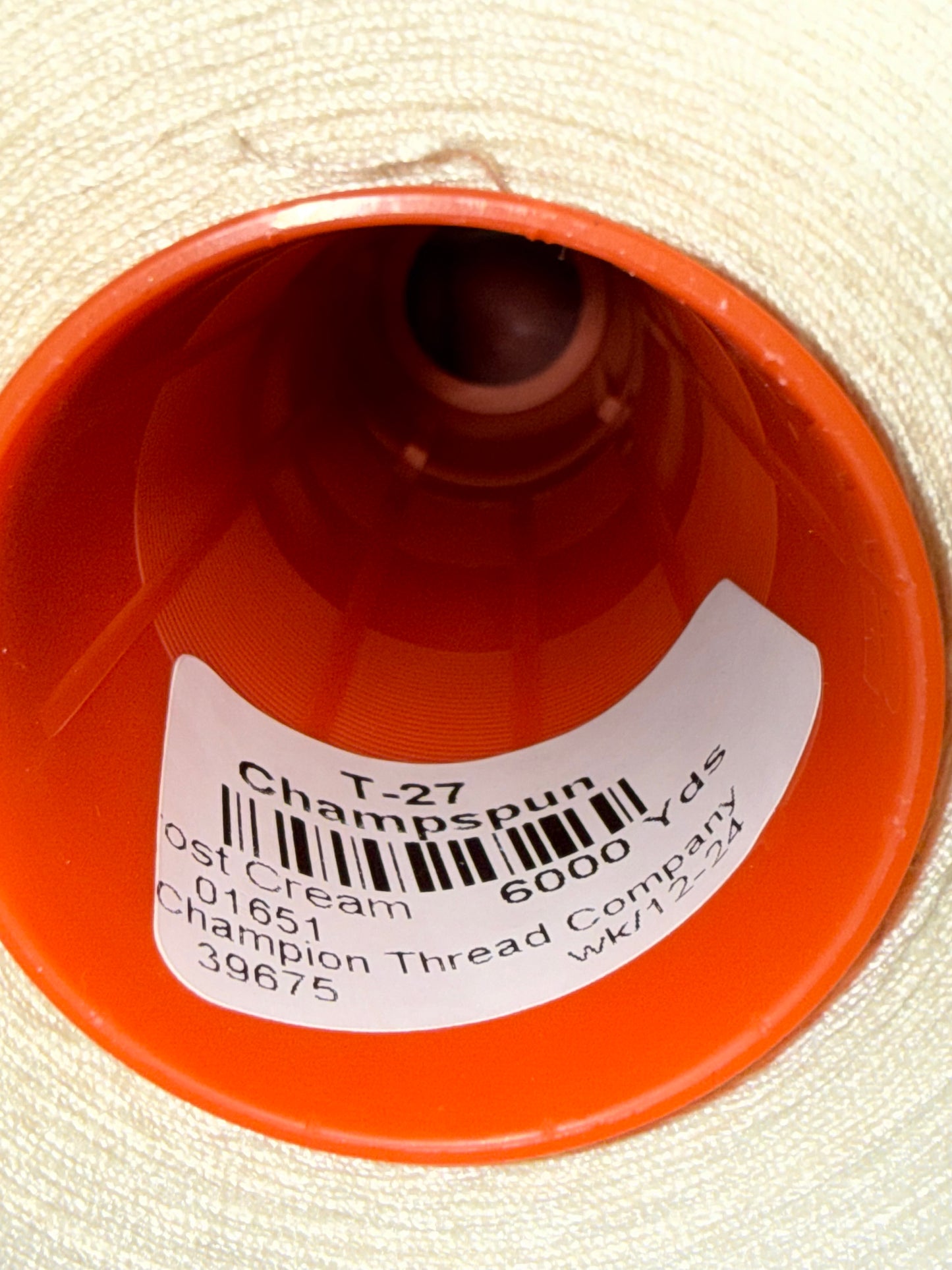 THREAD T-27 LOST CREAM-1651 POLYESTER CHAMPSPUN 6000 Yds