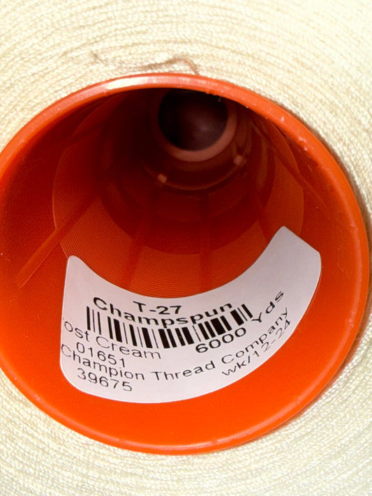 THREAD T-27 LOST CREAM-1651 POLYESTER CHAMPSPUN 6000 Yds