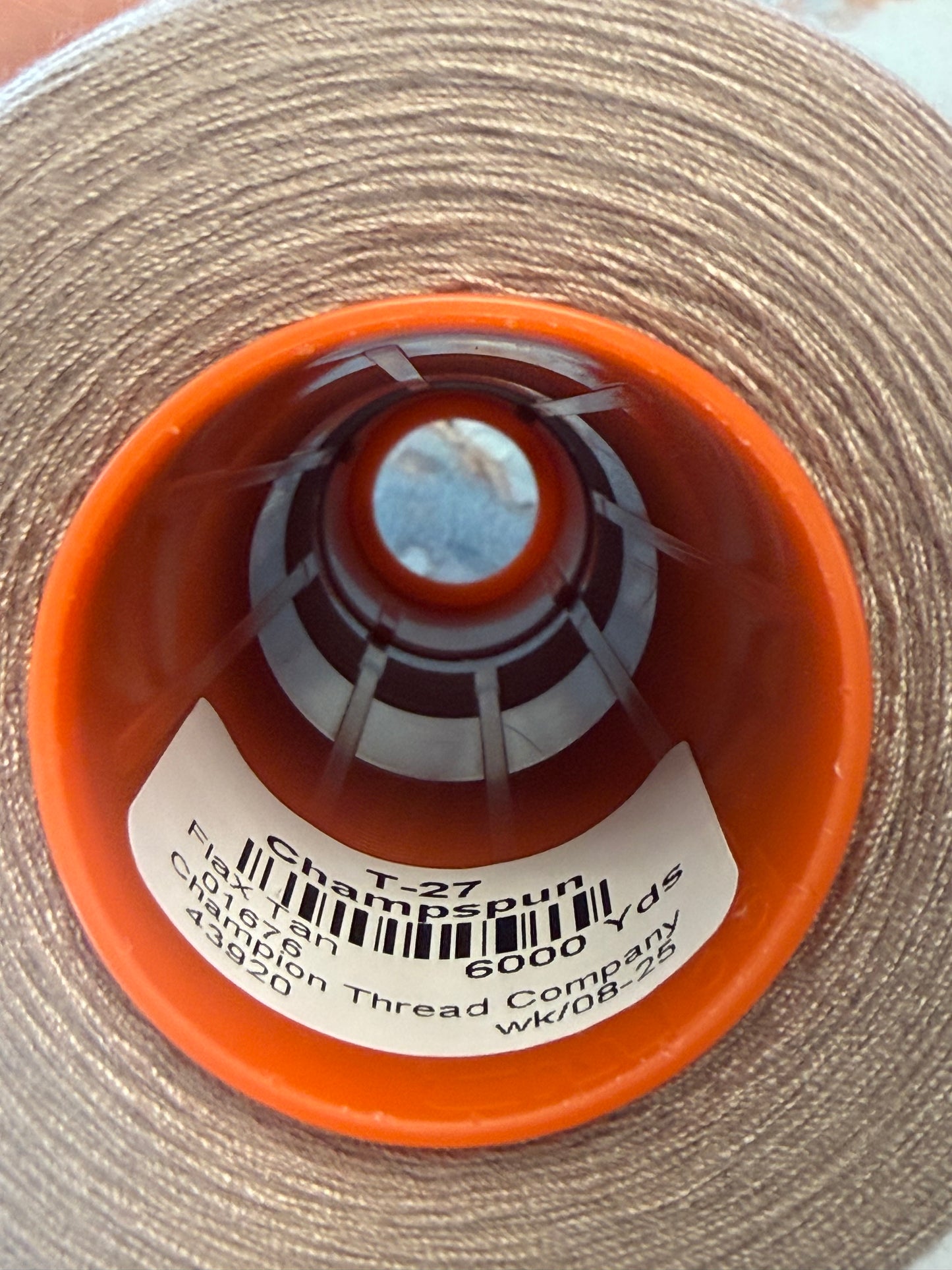 THREAD T-27 FLAX TAN-1676 POLYESTER CHAMPSPUN 6000 Yds