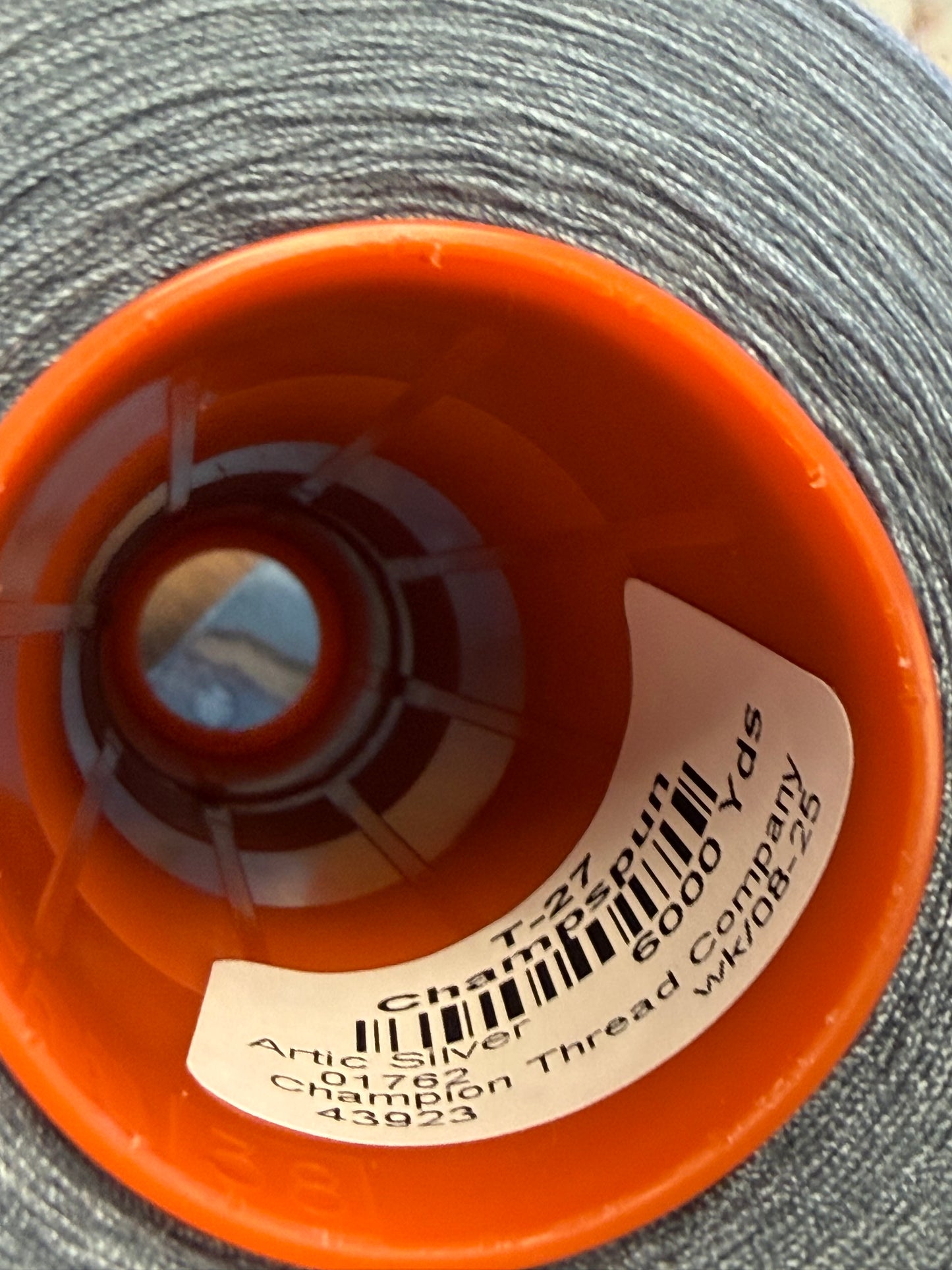 THREAD T-27 ARTIC SILVER-1762 POLYESTER CHAMPSPUN 6000 Yds