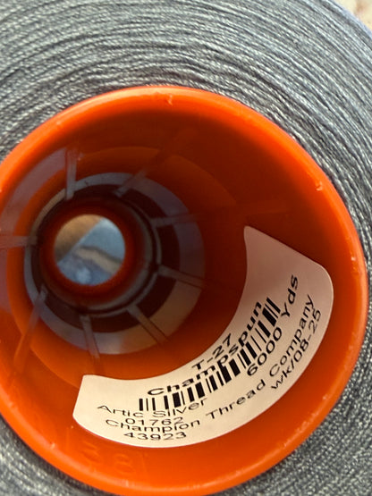 THREAD T-27 ARTIC SILVER-1762 POLYESTER CHAMPSPUN 6000 Yds