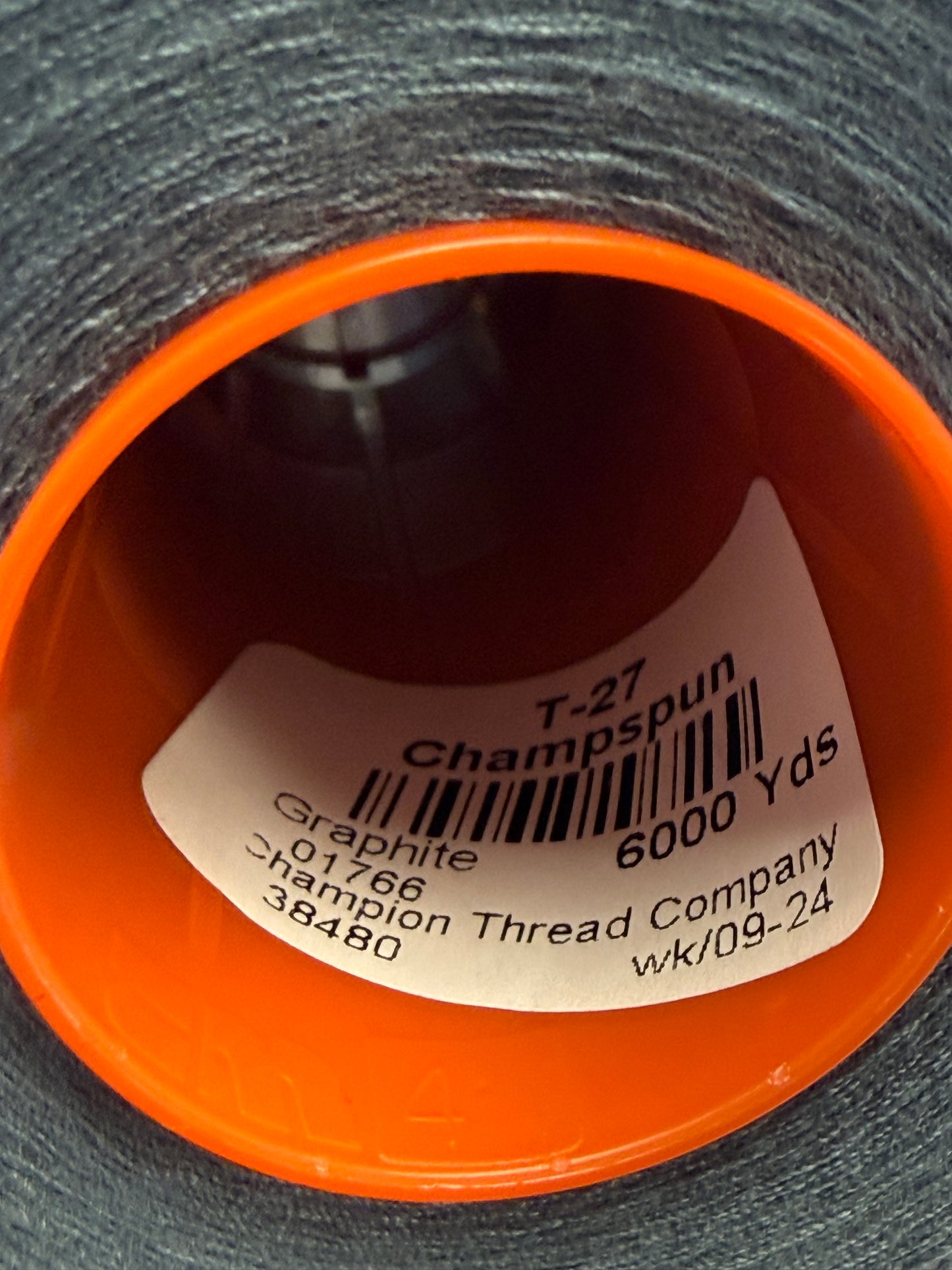 THREAD T-27 GRAPHITE-1766 POLYESTER CHAMPSPUN 6000 Yds