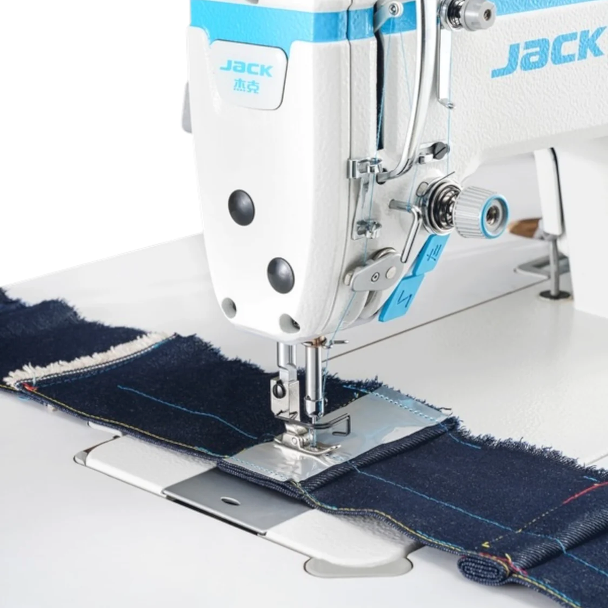 JACK® JK-A4C-C Single Needle Direct Drive Fully Automatic AI Lockstitch Industrial Sewing Machine with Octopus Nine-Brain Chip – Complete with Table & Stand