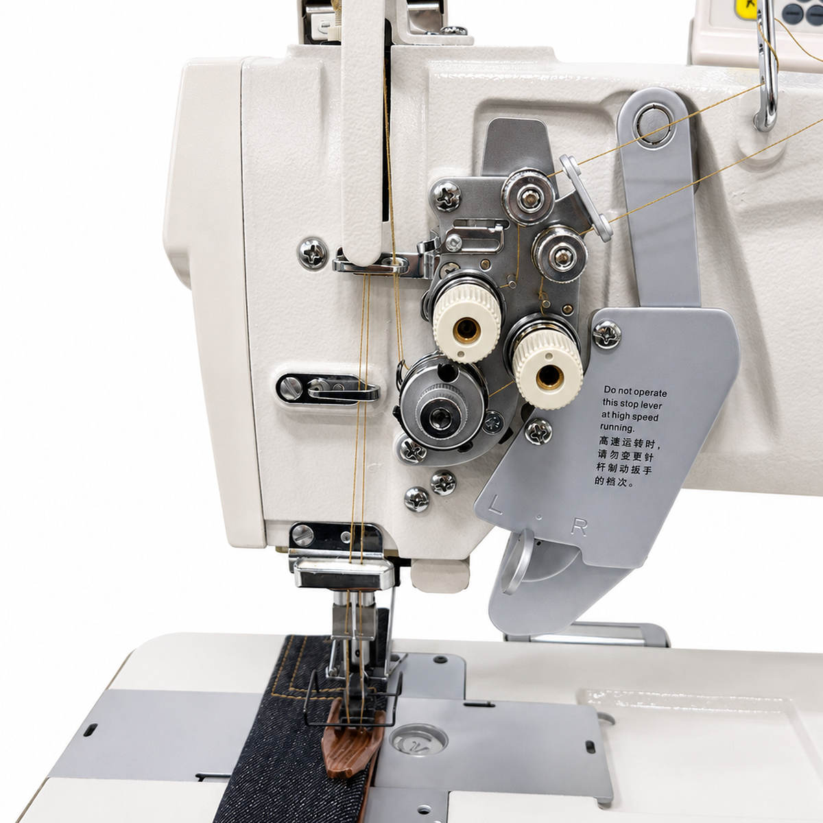 JACK® 58450G-005 High-Speed Computerized Double Needle Direct Drive Industrial Lockstitch Sewing Machine – Complete with Table & Stand
