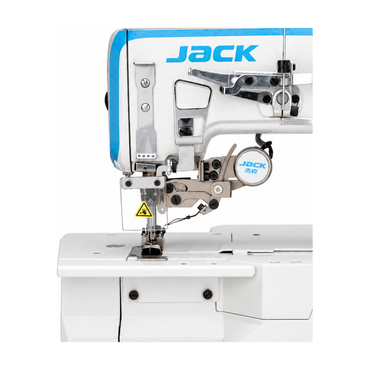 JACK® JK-W4-D-01GBX364 3-Needle Direct Drive Flatbed Coverstitch Industrial Sewing Machine – Complete with Table & Stand