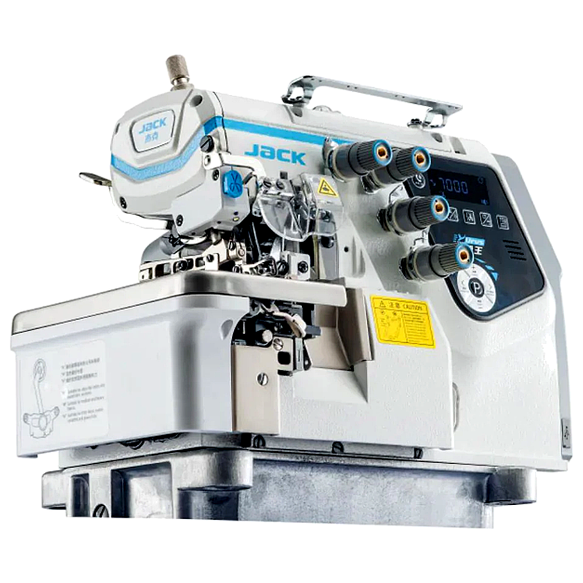 JACK® C7-4-M03/333 4-Thread AI Smart Overlock  with Automatic Material Adjustment – Complete with Table & Stand