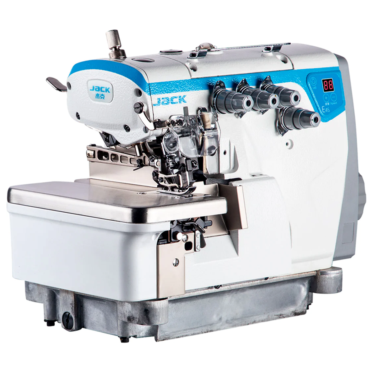 JACK® E4S-4-M03/333 4-Thread Overlock Industrial Sewing Machine – Complete with Table & Stand