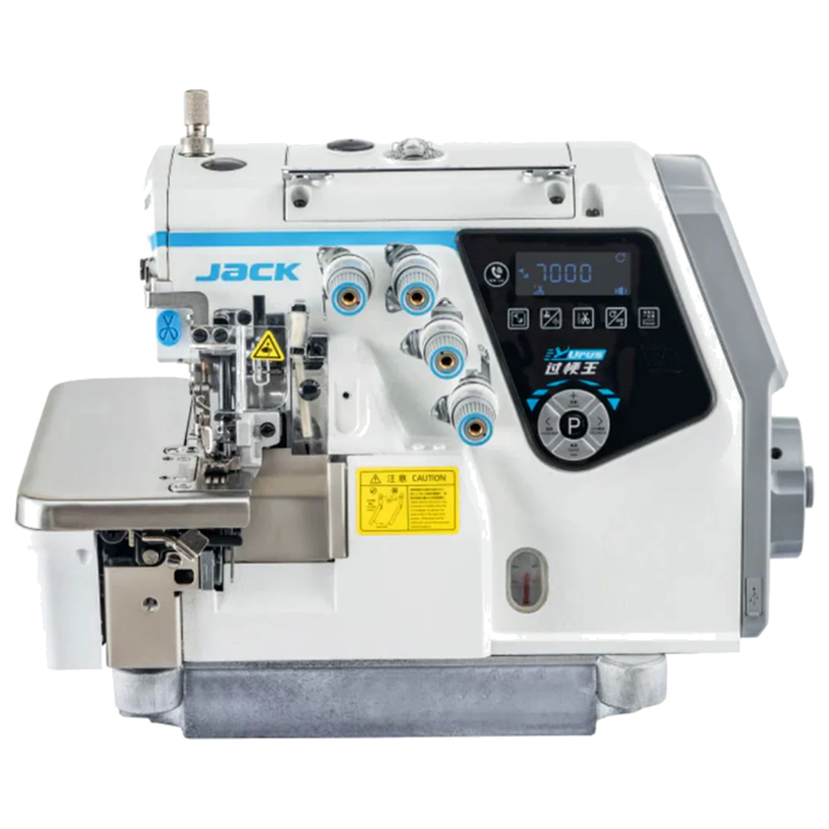 JACK® C7-4-M03/333 4-Thread AI Smart Overlock  with Automatic Material Adjustment – Complete with Table & Stand