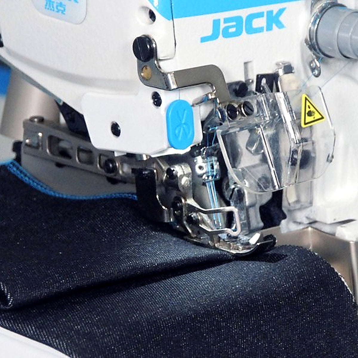 JACK® JK-C5S-5-M04/435/SD Computerized Direct Drive Double Needle 5-Thread Overlock Industrial Sewing Machine with Suction & Safety Stitch – Complete with Table & Stand