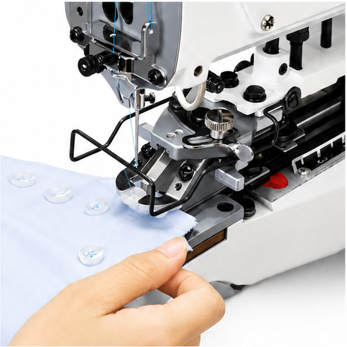 JACK® JK-T373G-Z Single Thread Direct Drive Automatic Chainstitch Button Sewing Machine – Complete with Table & Stand