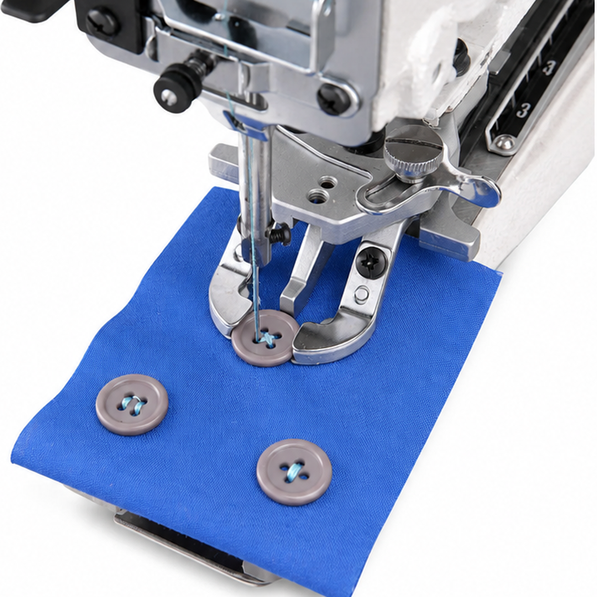 JACK® T1377E-B Single Thread Direct Drive Fully Automatic Chainstitch Button Sewing Machine – Complete with Table & Stand
