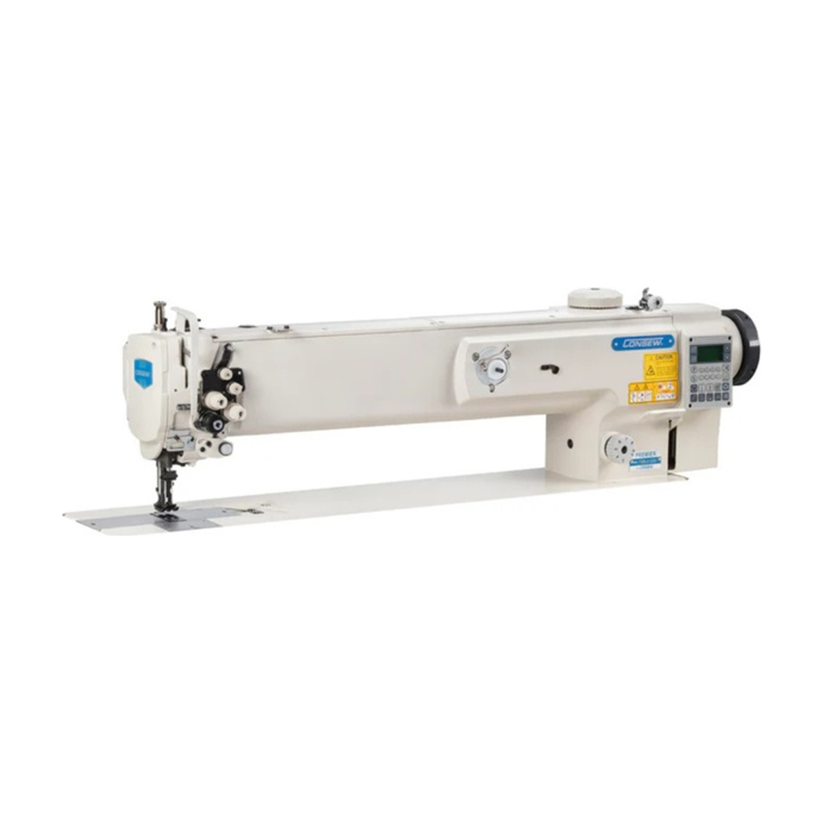 CONSEW® P1560RBL-25-7DD 25-Inch Long Arm Heavy-Duty Walking Foot Industrial Sewing Machine – Complete with Table & Stand