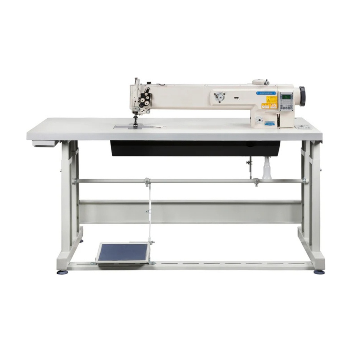 CONSEW® P1560RBL-25-7DD 25-Inch Long Arm Heavy-Duty Walking Foot Industrial Sewing Machine – Complete with Table & Stand