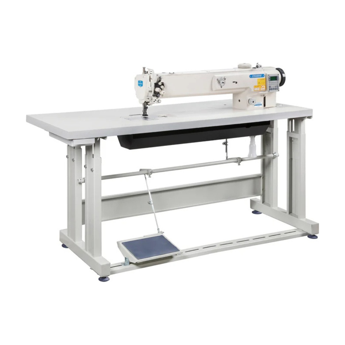 CONSEW® P1560RBL-25-7DD 25-Inch Long Arm Heavy-Duty Walking Foot Industrial Sewing Machine – Complete with Table & Stand