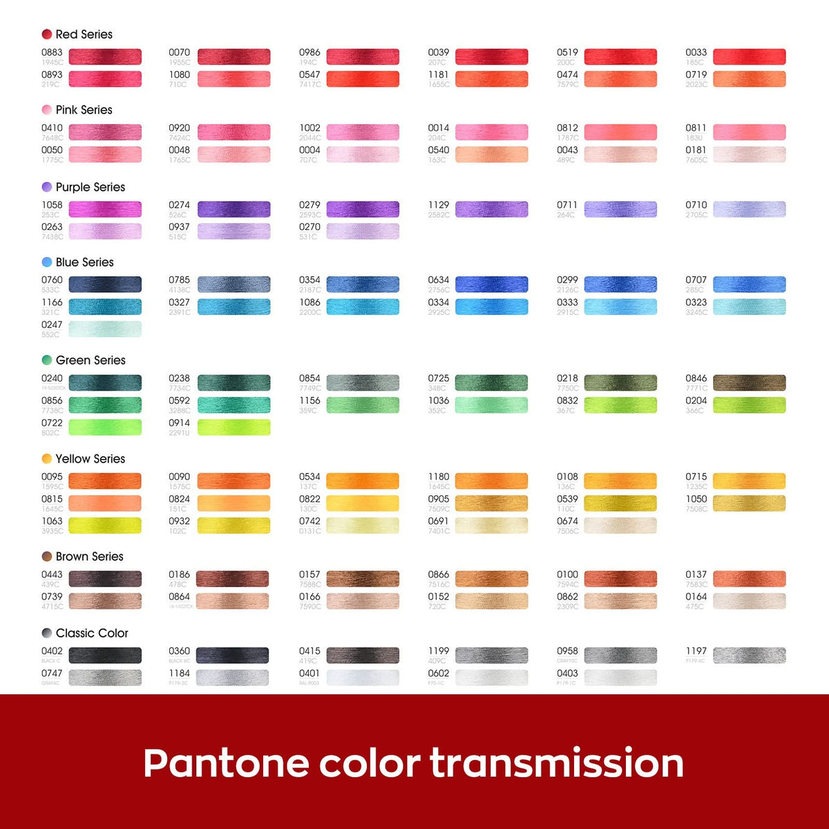 Richword® Selected 108D/2 40wt Polyester Embroidery Thread - 40 Color Set