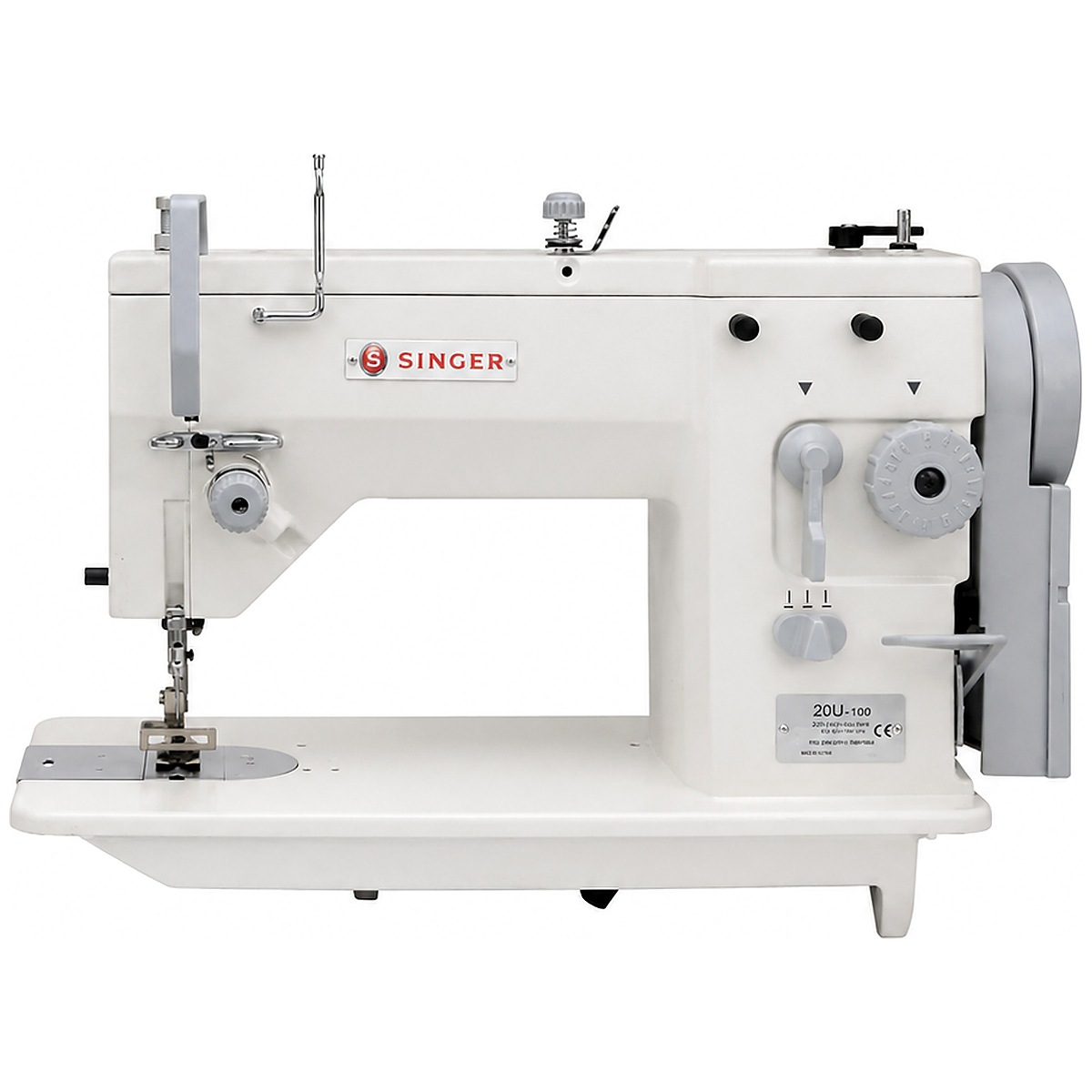 SINGER® 20U-105C Single Needle Straight & Zigzag Industrial Sewing Machine with Servo Motor – Complete with Table & Stand