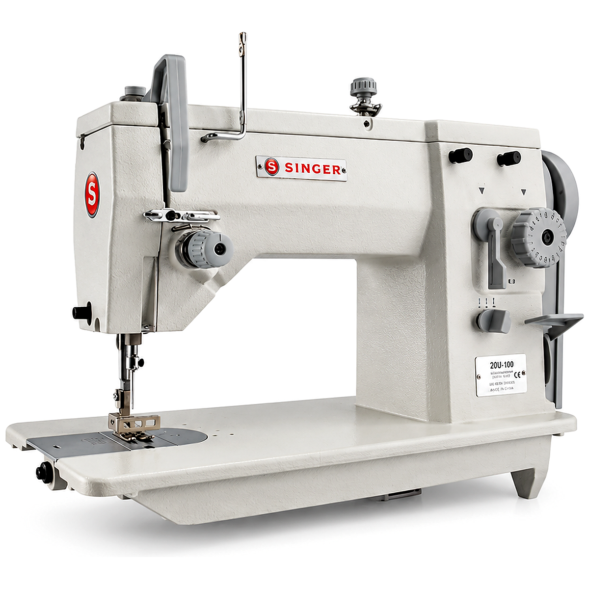 SINGER® 20U-105C Single Needle Straight & Zigzag Industrial Sewing Machine with Servo Motor – Complete with Table & Stand