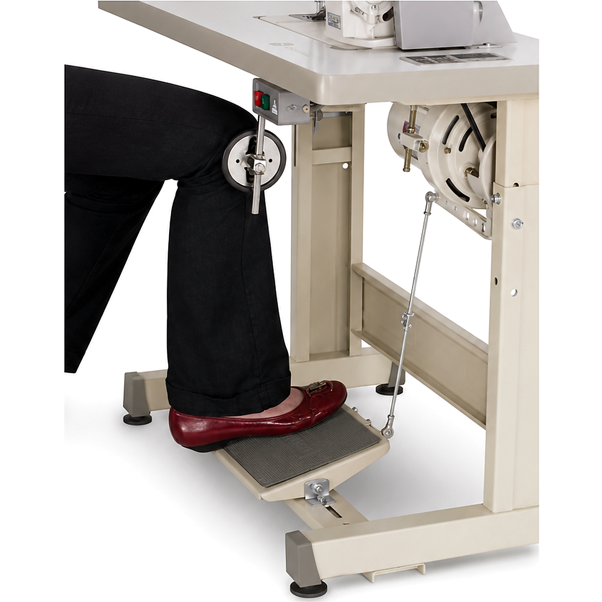 SINGER® 20U-105C Single Needle Straight & Zigzag Industrial Sewing Machine with Servo Motor – Complete with Table & Stand
