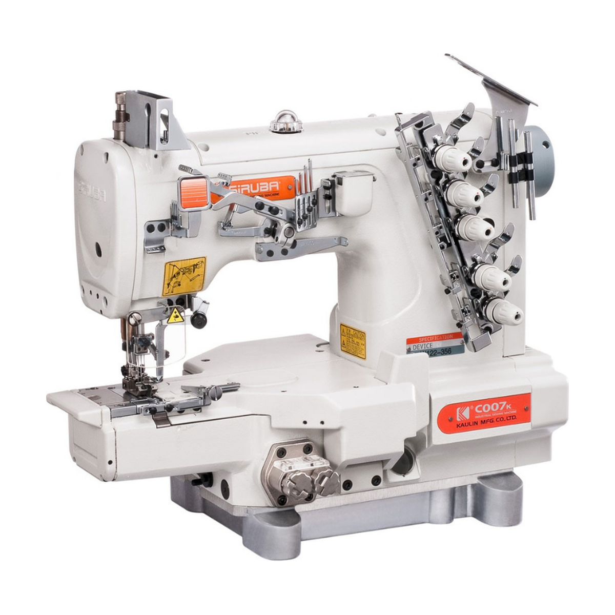 SIRUBA® C007K-W162-364/CH 3-Needle Cylinder Bed Coverstitch Industrial Sewing Machine – Complete with Table & Stand
