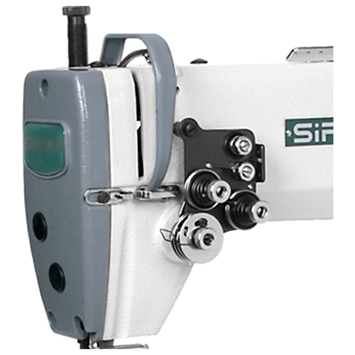 SIRUBA® P717-01 Single Needle Post-Bed Industrial Lockstitch Sewing Machine with Servo Motor – Complete with Table & Stand