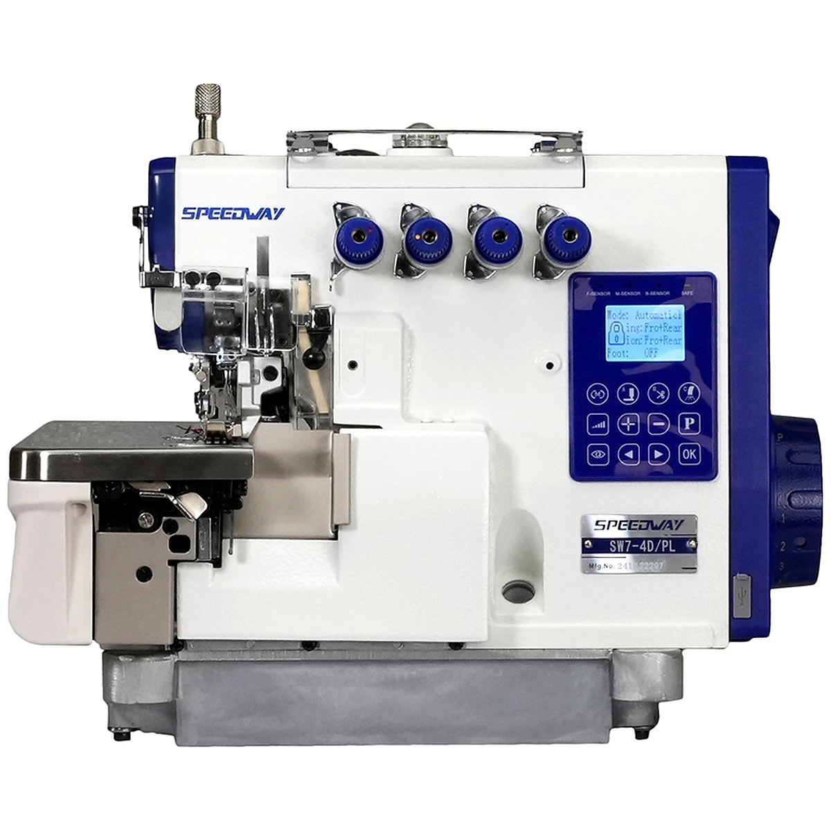 SPEEDWAY SW7-5D/PL 5-Thread AI Overlock Industrial Sewing Machine – Complete with Table & Stand