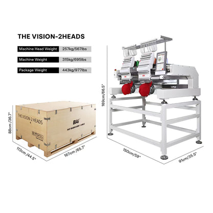 BAi THE VISION-2HEADS — Commercial Embroidery Machine