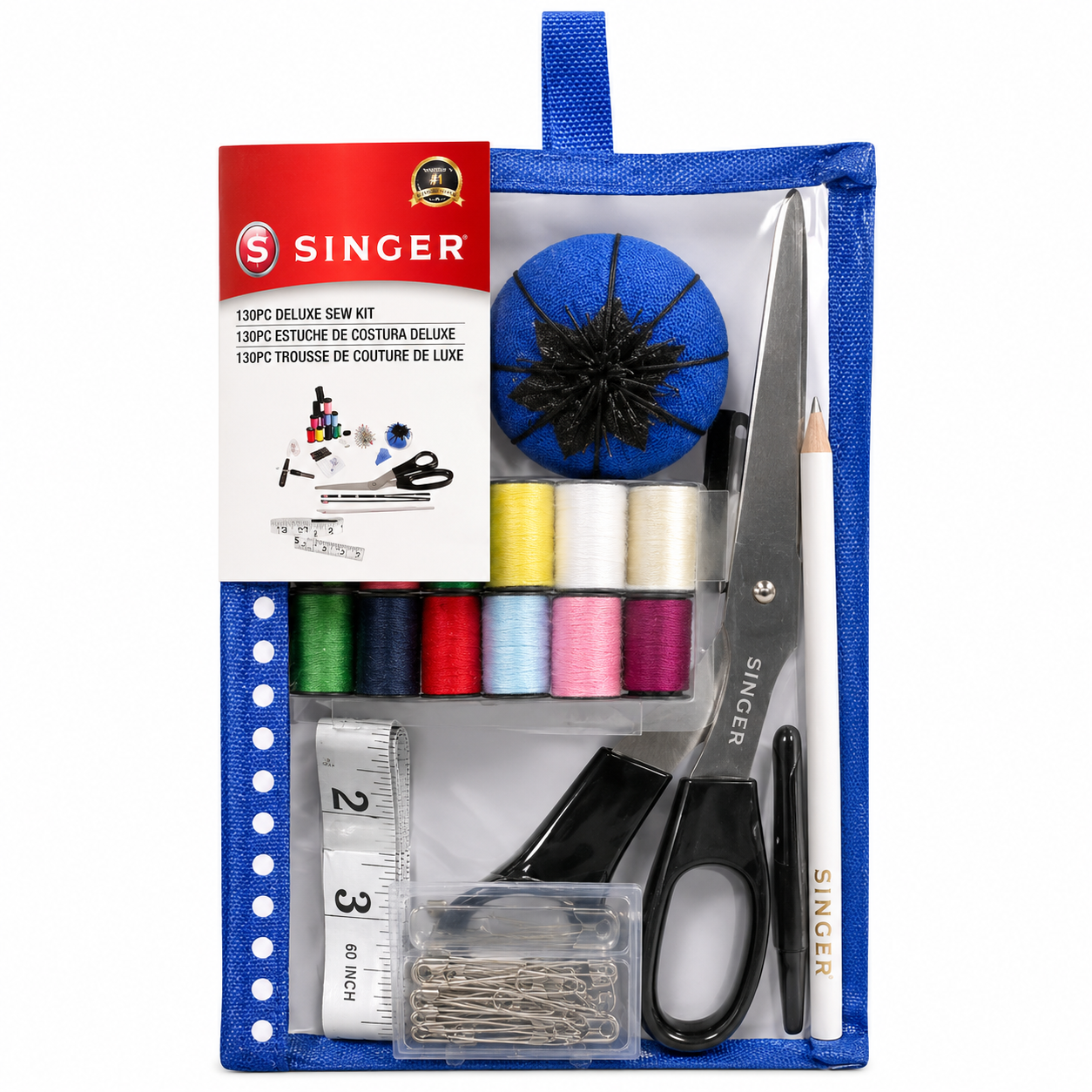SINGER® Beginner Sewing Kit with Zipper Storage Bag - 130 Pieces