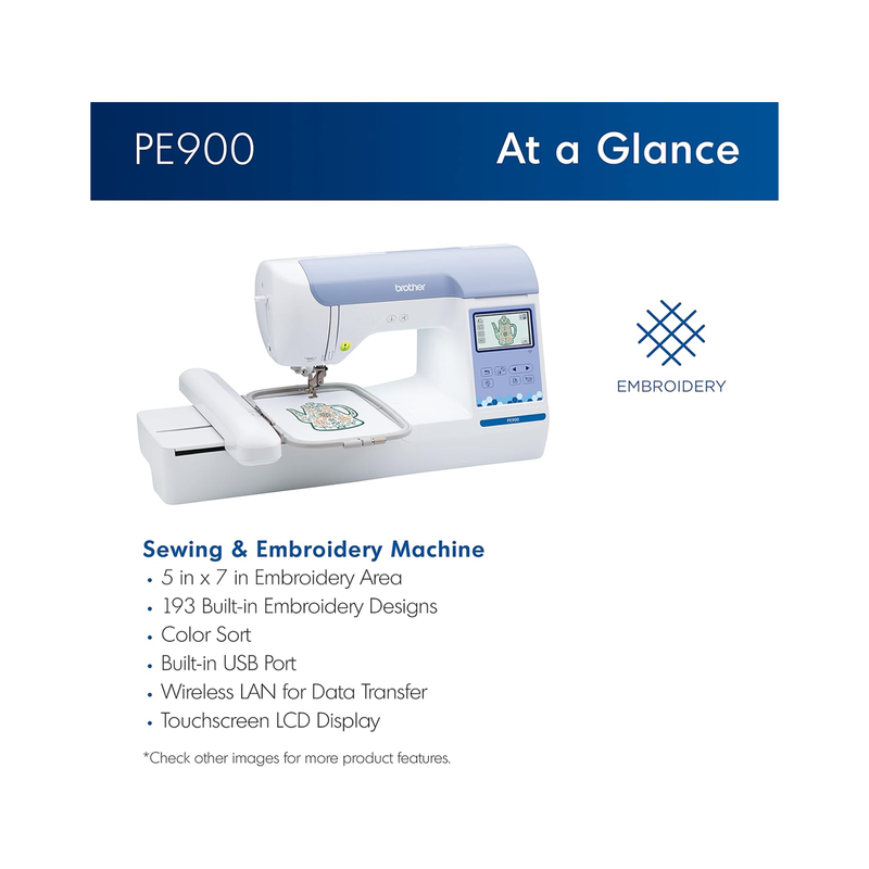 BROTHER® PE-900 Computerized Embroidery Machine