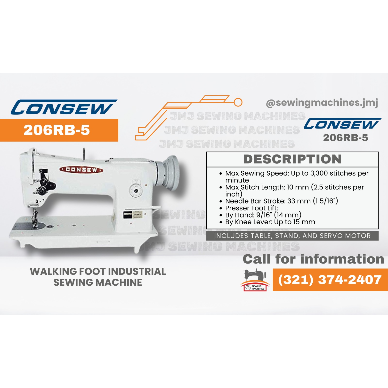 CONSEW 206RB-5 Walking Foot  with table image 0