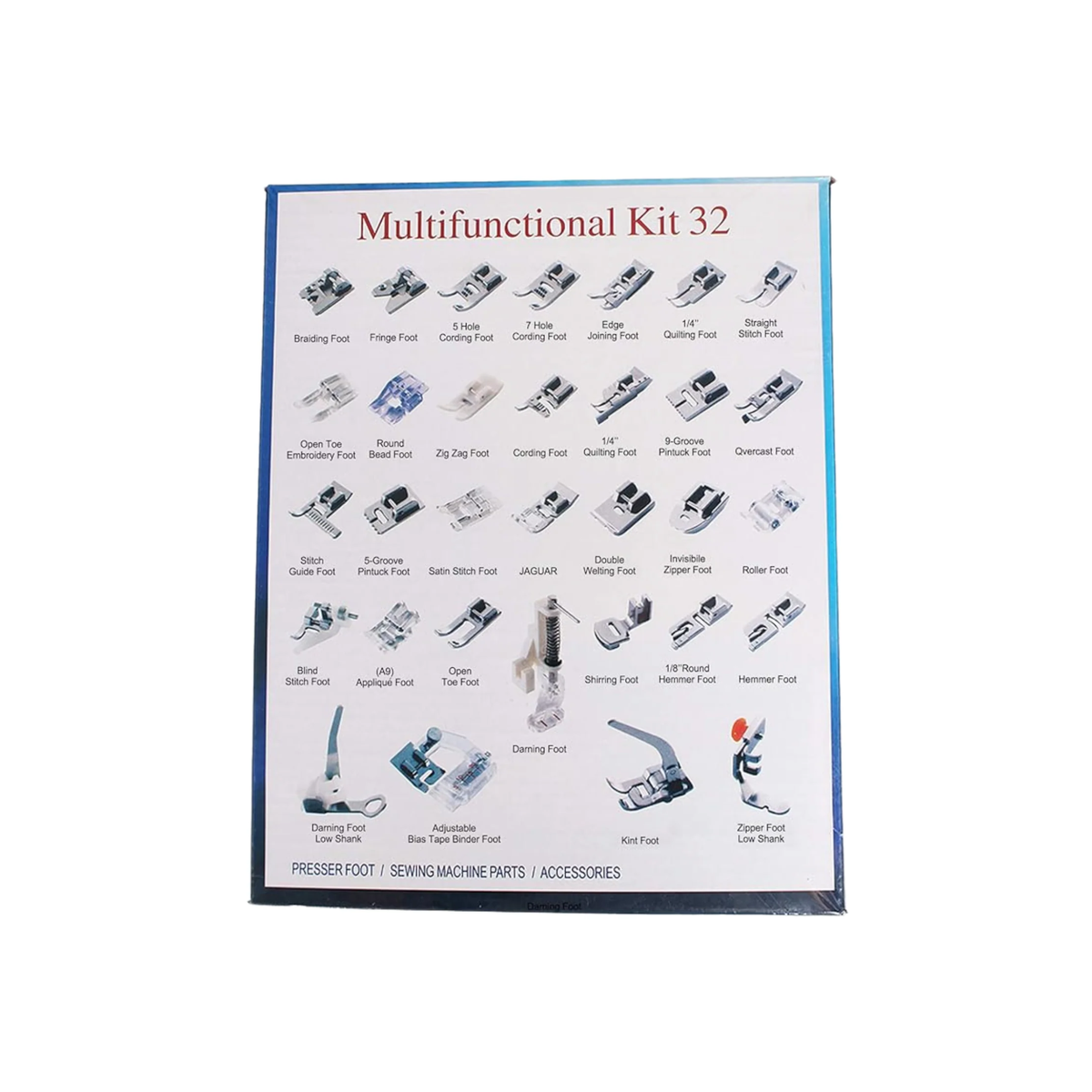 32-Piece Multifunctional Sewing Machine Presser Foot Set