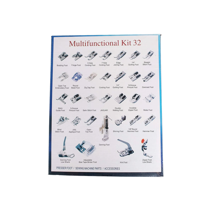 32-Piece Multifunctional Sewing Machine Presser Foot Set