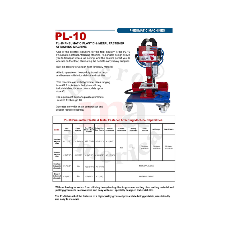 PL-10 Pneumatic Fastener Attaching Machine